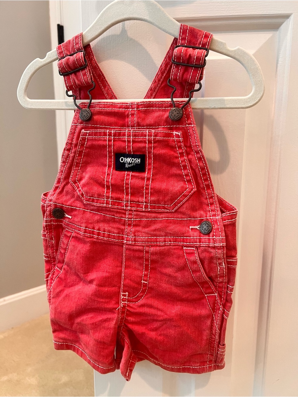 OshKosh B'Gosh Red Baby Overalls Shorts